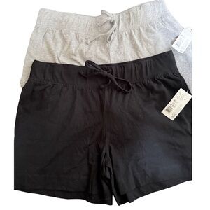 NWT Set 2 Jockey Better Basics Women's Sleepwear cotton Shorts in Black&Gray